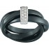 Bague C�ramique Noire, Or Blanc, Diamants.