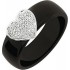 Bague C�ramique Noire Or Blanc Diamants Coeur 0.24 carat(s)