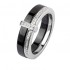 Bague C�ramique noire Or Blanc Diamants 0.08 carats.