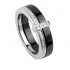 Bague C�ramique noire Or Blanc Diamants 0.08 carats.