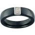 Bague C�ramique Noire, Or Blanc, Diamants.