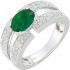 Bague Joaillerie Emeraude Diamants Or Blanc.