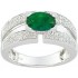 Bague Joaillerie Emeraude Diamants Or Blanc.