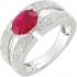 Bague Joaillerie Rubis Diamants Or Blanc.