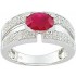 Bague Joaillerie Rubis Diamants Or Blanc.