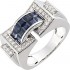 Bague Joaillerie Saphirs Diamants Or Blanc.