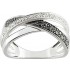 Bague Or Blanc Diamants blancs & noirs. 