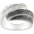 Bague Or Blanc Diamants blancs & noirs.