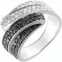 Bague Or Blanc Diamants blancs & noirs.