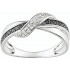 Bague Or Blanc Diamants blancs & noirs.