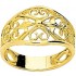 Bague Or Jaune motif Filigrane largeur 10 mm