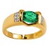 Bague Or jaune Diamants  Emeraude.