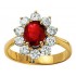 Bague Or jaune Diamants Rubis.