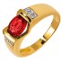 Bague Or jaune Diamants Rubis.