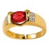 Bague Or jaune Diamants Rubis.