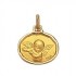 M�daille Ange ovale A-AUGIS or jaune massive 1.34gr. M�daille de bapt�me 14x17 mm. M�daille religieuse or 18 carats.