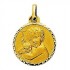 M�daille St Jean Baptiste or jaune massive 1.90gr. M�daille de bapt�me diam�tre 15 mm. M�daille religieuse or 18 carats.