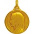 M�daille Vierge Or Jaune. - A. AUGIS - 25 mm - Princesse Diamants