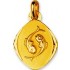 M�daille Zodiaque Or Jaune.POISSONS.