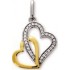 Pendentif C�urs 2 Ors Diamants 0.12 carat(s) - Bijoux Femme - Princesse Diamants.
